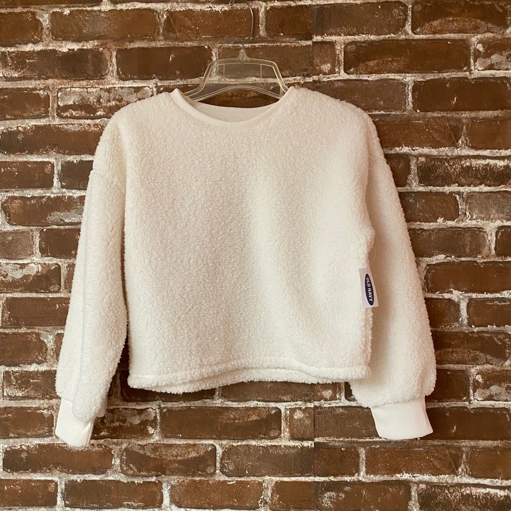 NWT Old Navy Sherpa cream Girls 10